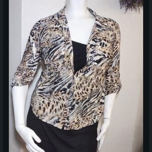 Elegant Animal Print Women's Blouse